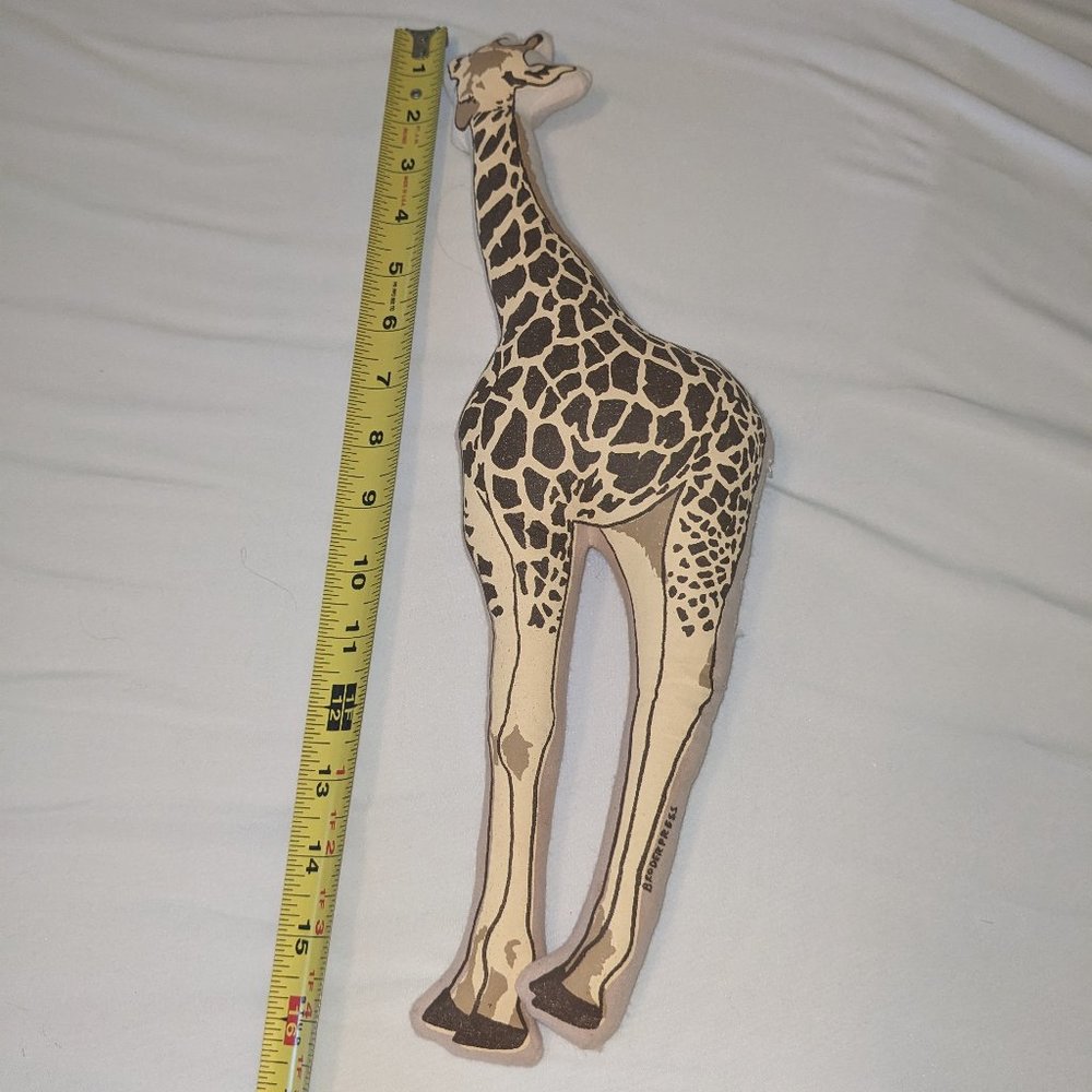 Giraffe Pillow - Broder Press - Hand Silkscreened - Contour Shaped Giraffe Toy